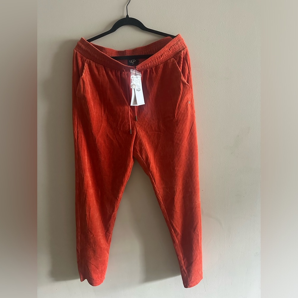 NWT UGG Men's Orange Corduroy Jogger Pants Size XL